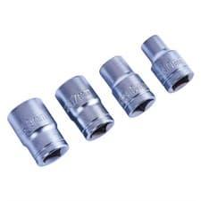 Image of 4pc 1/2" SQUARE DRIVE SOCKET SET 10 13 17 19mm METRIC SOCKETS GARAGE DIY TOOLS