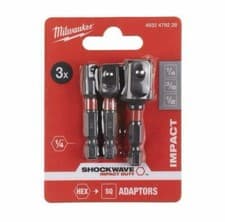 Image of Milwaukee Shockwave Impact Duty Socket Adaptor Set Pack of 3 Piece 4932479228
