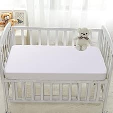 Image of Cot Bed Mattress Protector Waterproof Soft Fitted Sheet Toddler Child Kids