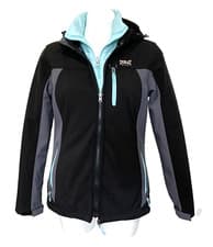 Image of NEW Women's EVERLAST SPORT Size SM 3-in-1 jacket coat 2 pcs Black gray aqua, Zip