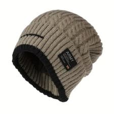 Image of Men's Knitted Winter Beanie Hat Unisex Thick Warm Skull Cap Bonnet Cuffed Soft