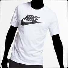 Image of Nike Core T Shirt Mens Black Sportswear Cotton Crew Neck Logo Tee UK