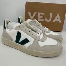 Image of Veja V-10 Canvas/Mesh Sneakers size 8 Women's 39 EU White_Brittany Blue BRAZIL