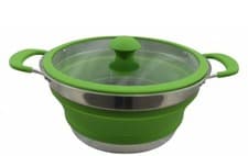Image of Vango Cuisine 3.0 Litre Camping Collapsible Casserole Cook Pot - Green