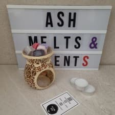 Image of Large BROWN Crackle Wax Melt Burner Gift Set.