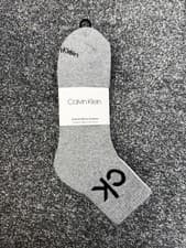 Image of Calvin Klein Men's Cotton Micro Cushion Socks - White Black Grey - 3 Pairs - NEW