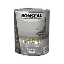 Image of Ronseal One Coat Tile Paint,Mold-Resistant, Granite Grey Satin Finish, 750ml