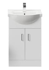 Image of 2-Door Basin with Vanity Unit Floor Standing White - 550mm
