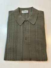 Image of Brand New John Smedley Flinn Long Sleeve Polo Shirt In Mansfield Green Size L