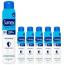 Image of 6 x 200ml Sanex Dermo EXTRA CONTROL Antiperspirant Deodorant Body Spray