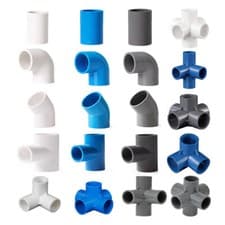 Image of PVC Pipe Fittings Various Type Straight / Tee / Elbow Water Supply White , Grey,