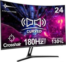 Image of Minifire 24 Inch Curved Gaming Monitor 180Hz, Built in Speaker, FHD 1920x1080