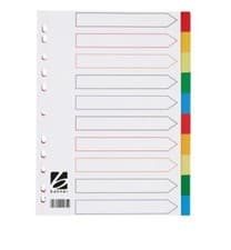 Image of 10 PART A4 INDEX DIVIDERS - PLAIN COLOURED TABS - POLYPROPYLENE- D42