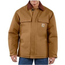 Image of Carhartt Firm Duck Traditional Coat Carhartt Brown Work Jacket S-XL Warm