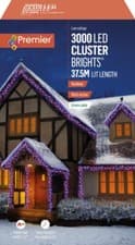 Image of Premier 3000 LED Cluster Indoor Outdoor Christmas Tree Lights with Timer RAINBOW
