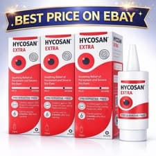 Image of Hycosan Extra 3 x pack Preservative Free DRY Eye Drop 7.5ml CHEAPEST ON EBAY UK