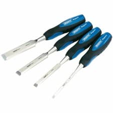 Image of DRAPER EXPERT TOOLS 89726 4 Piece Bevel Edge Wood Chisel Set Soft Grip Handles