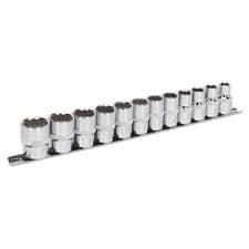 Image of Sealey WallDrive Socket Set 12 Piece 1/2" Square Drive 12pt Metric Socket Set