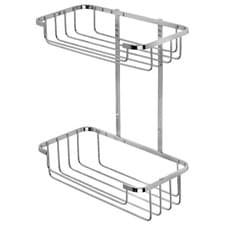 Image of Croydex Metlex Stainless Steel Two Tier Shower Caddy Shower Basket Chrome Plated