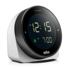 Image of Braun Digital Alarm Clock Crescendo Beep Alarm Snooze Function - Black / White