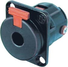 Image of Neutrik 6.35 mm Locking Stereo Jack Chassis Socket With Silver Plated NJFP6C-BAG