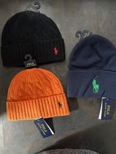 Image of Polo Ralph Lauren Classic Beanie In Black or Orange or Navy  BNWT rrp £79.99