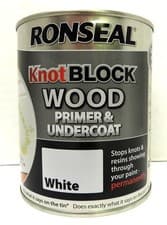 Image of Ronseal Knot Block WOOD Primer and Undercoat 750ml - Blocks Resin From Wood Knot