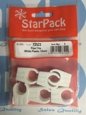 Image of 15MM TALON WHITE SNAP ON PIPE CLIP (LOTS OF 6 ) 72523
