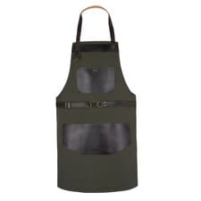 Image of Genuine Leather Apron Pockets Cowhide Canvas Butcher Cheff BBQ Home Apron