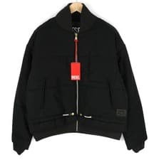 Image of DIESEL W-Spleak Men's Jacket L Black Bomber Insulated Zipped Pockets RRP325 *