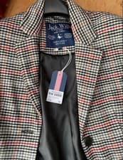 Image of Jack Wills Wool Blend Coat. Single Breast Checked RRP £199. Fully Lined Size M