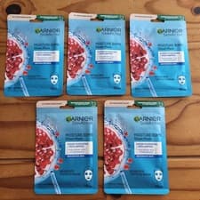 Image of 5× Garnier Hyaluronic Acid + Pomegranate Sheet Masks 28g Each