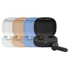 Image of JBL Wave Flex In Ear Headphones Buds Bluetooth Wireless Charging Case Black Blue