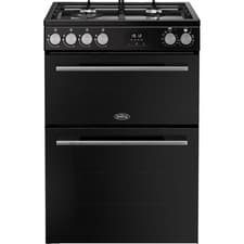Image of Belling 444412048 Free Standing Dual Fuel Cooker with Gas Hob 60cm Black /