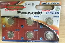 Image of 6x PANASONIC CR2032 Batteries 3V Lithium Coin Cell Button 2032 DL2032 Long Exp