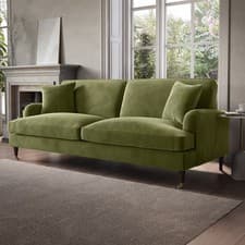 Image of Olive Green Velvet 4 Seater Sofa - Payton SOF198