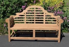 Image of Teak Lutyen Garden Bench 3 Seater Fully Assembled