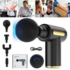 Image of Massage Gun Deep Tissue Muscle Therapy Percussion Message Relax Back Neck 4 head
