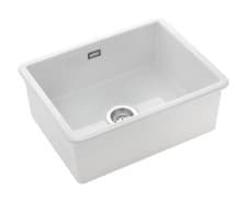 Image of Rangemaster Rustique Undermount White Ceramic Kitchen Sink 1.0 Bowl, 4 Types
