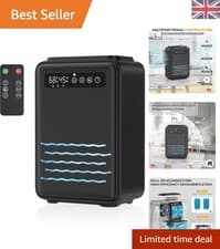 Image of Multi-Color LED Dehumidifier with Remote Control & 2.8L Tank, Elegant Black