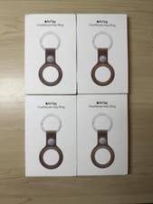 Image of GENUINE APPLE AIRTAG FINEWOVEN WOVEN KEY RING HOLDER CASE, TAUPE, NEW
