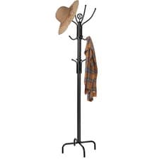 Image of Metal Coat Rack Hat Hanger Free Standing Hallstand Umbrella Stand with 12 Hooks