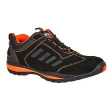 Image of Portwest Steelite Lusum S1P HRO Safety Trainers Black / Orange Size 5