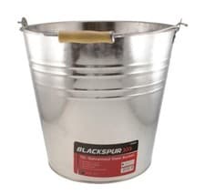 Image of Galvanised Metal Bucket Handle Plant Pot Coal Planter Strong Steel 10L 12L 15L