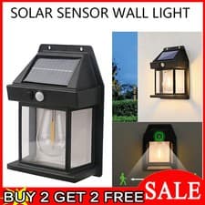 Image of 2+2 free Solar Tungsten Wall Light Outdoor Motion Sensor Lamp For Porch Garage