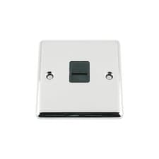 Image of Full Range (BLACK) Polished Chrome Classic Sockets Light Switches Dimmers