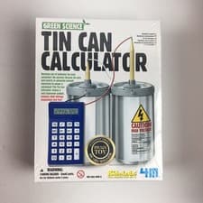 Image of TIN CAN CALCULATOR EDUCATIONAL ELECTRICITY GREEN SCIENCE KIT LABS 4M SUMMER FUN