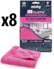 Image of 8 x Minky M Hi Tech Duster Cleaning Cloth Extra Long Recommended By Mrs Hinch