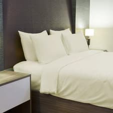 Image of 400 THREAD COTTON SATEEN DEEP FITTED SHEET - CREAM - KING SIZE