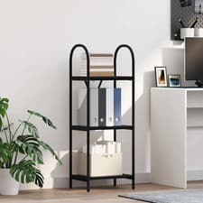 Image of WALPLUS Bookshelf Black Oak 40x30x109 cm Engineered Wood Storage Unit